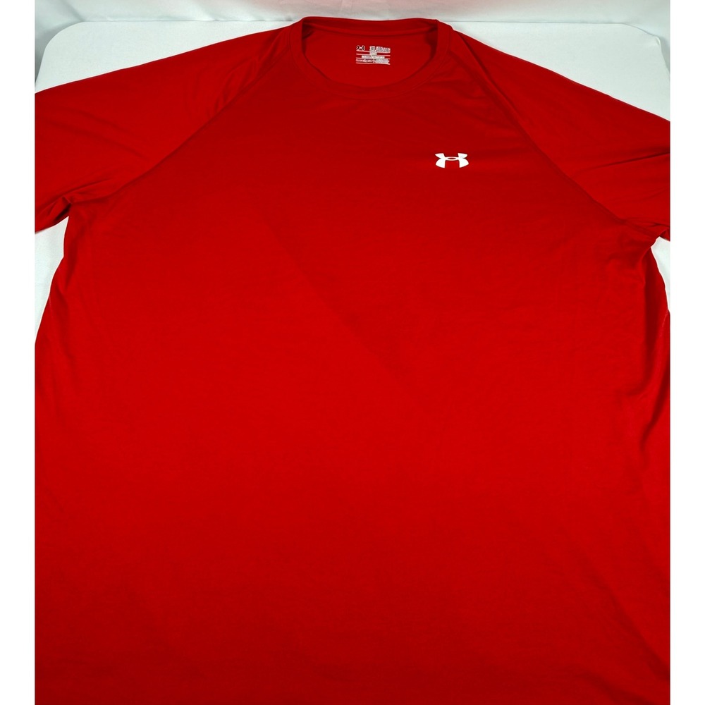 Under Armour Mens 3XL Red Heatgear Loose Fit Short Sleeve Training T-Shirt